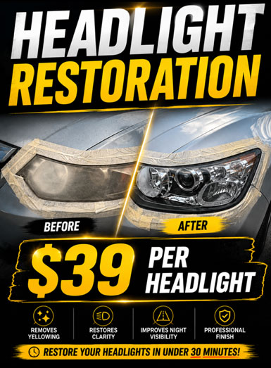 Headlight Restoration $39 per headlight